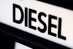 Diesel sign on gas pump